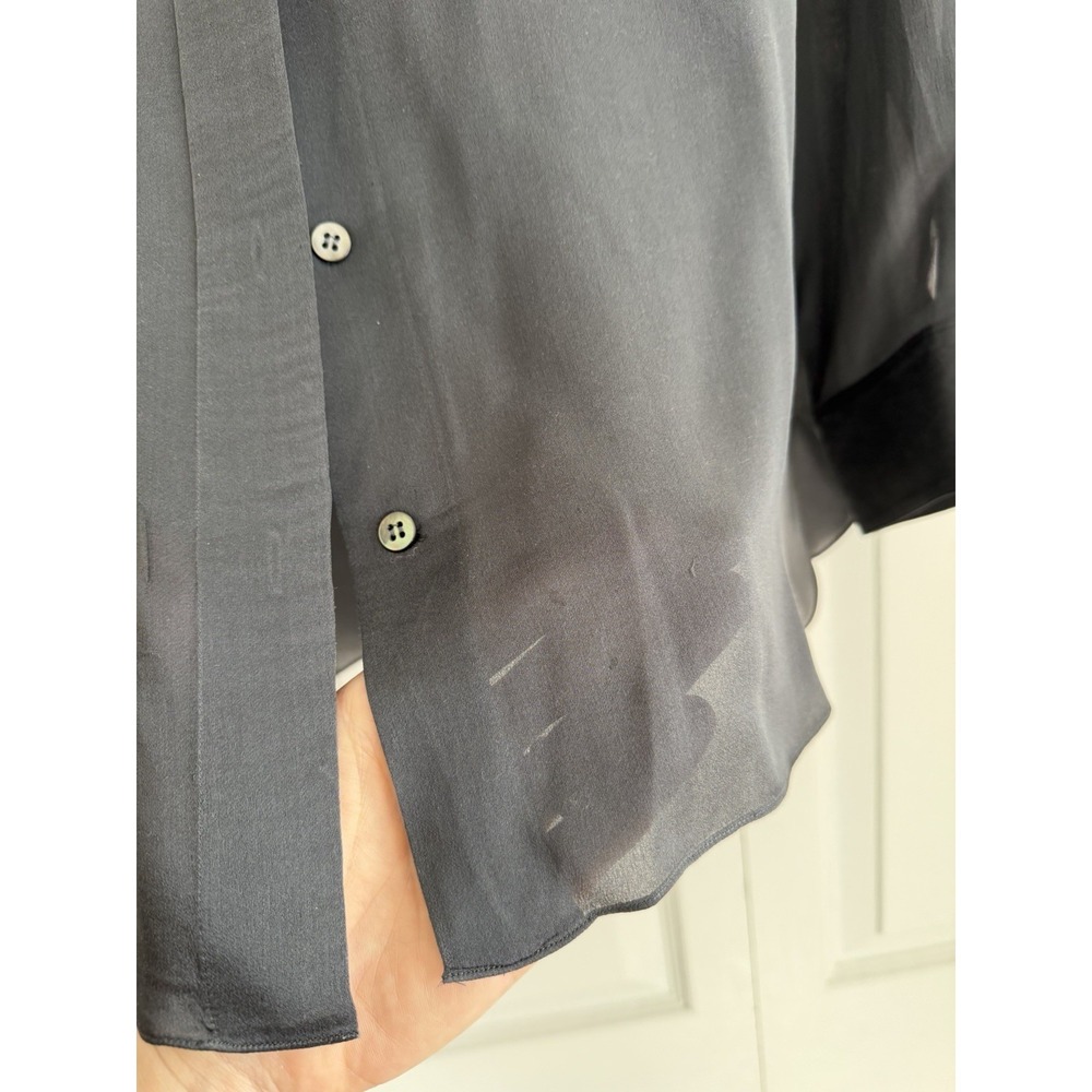The Row Silk Shirt Semi Sheer Size S Black Oversized - Picture 4 of 14